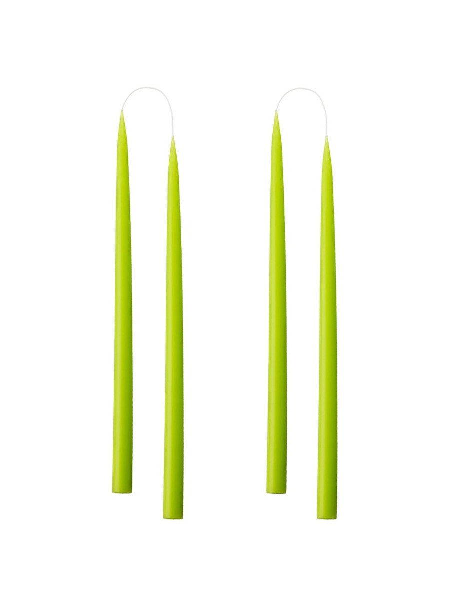 Hand Dipped Taper Candles 35Cm - 4 Per Gift Box - Lime Hot