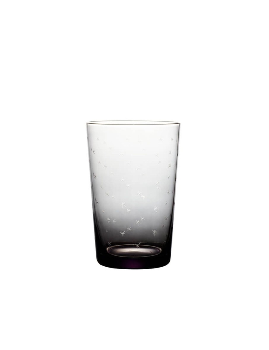 Four Smoky Tumblers With Stars Design Hot