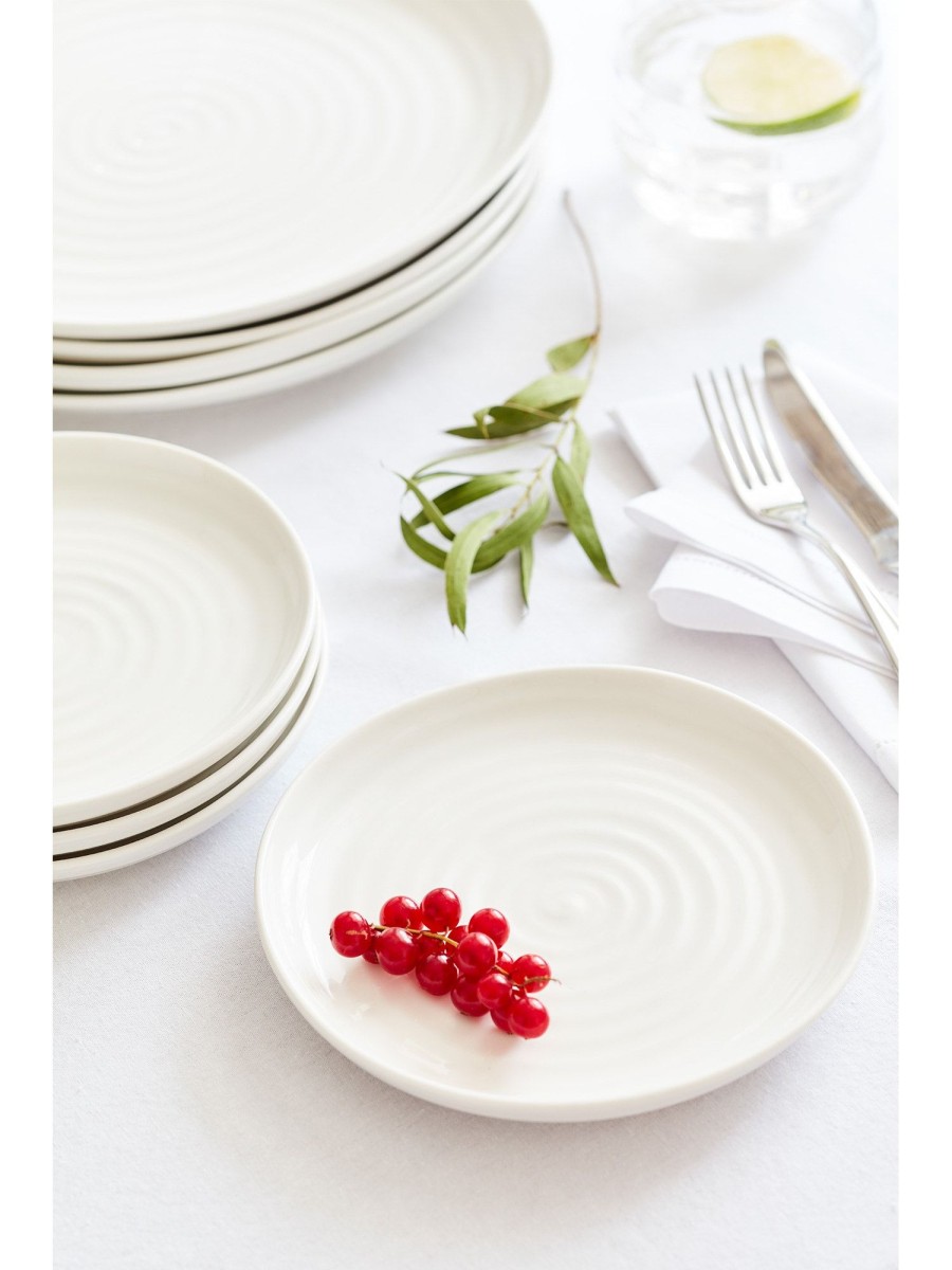 White Porcelain Coupe Side Plates - Set Of Four Wholesale