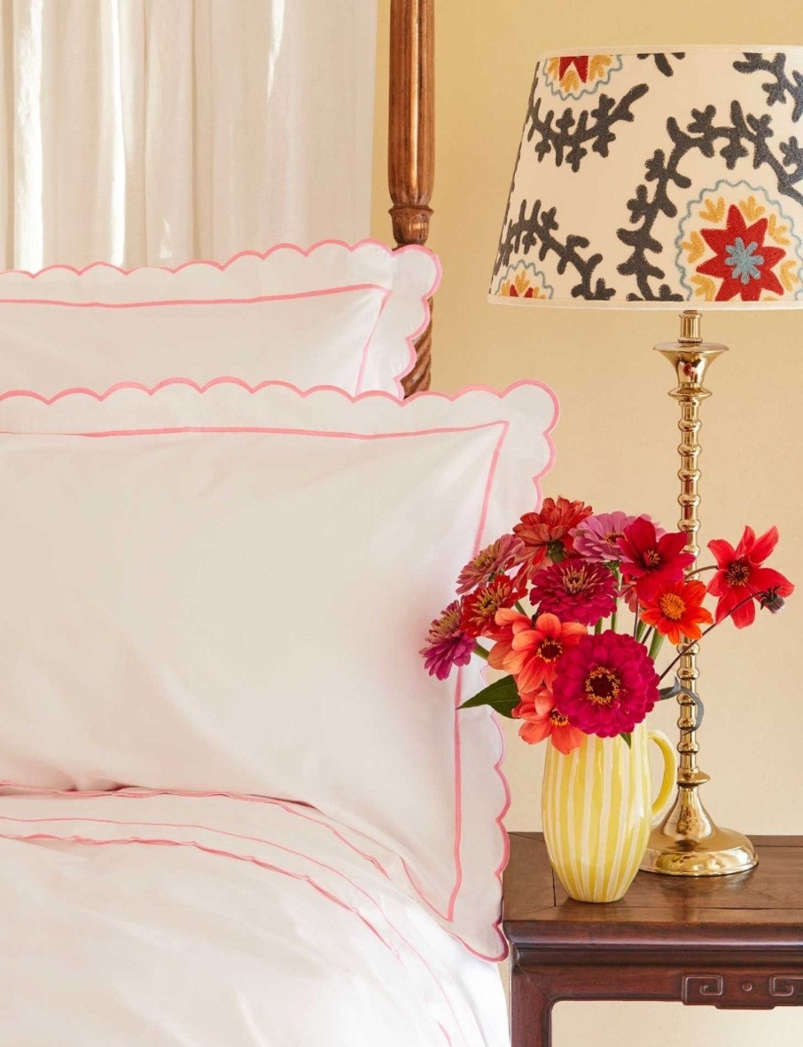 Pink Scalloped Double Duvet Cover Hot