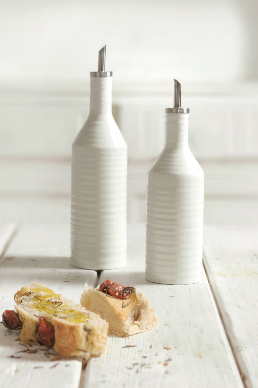 White Porcelain Oil & Vinegar Drizzler Set Clearance