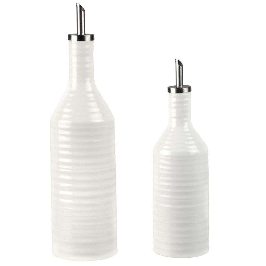 White Porcelain Oil & Vinegar Drizzler Set Clearance