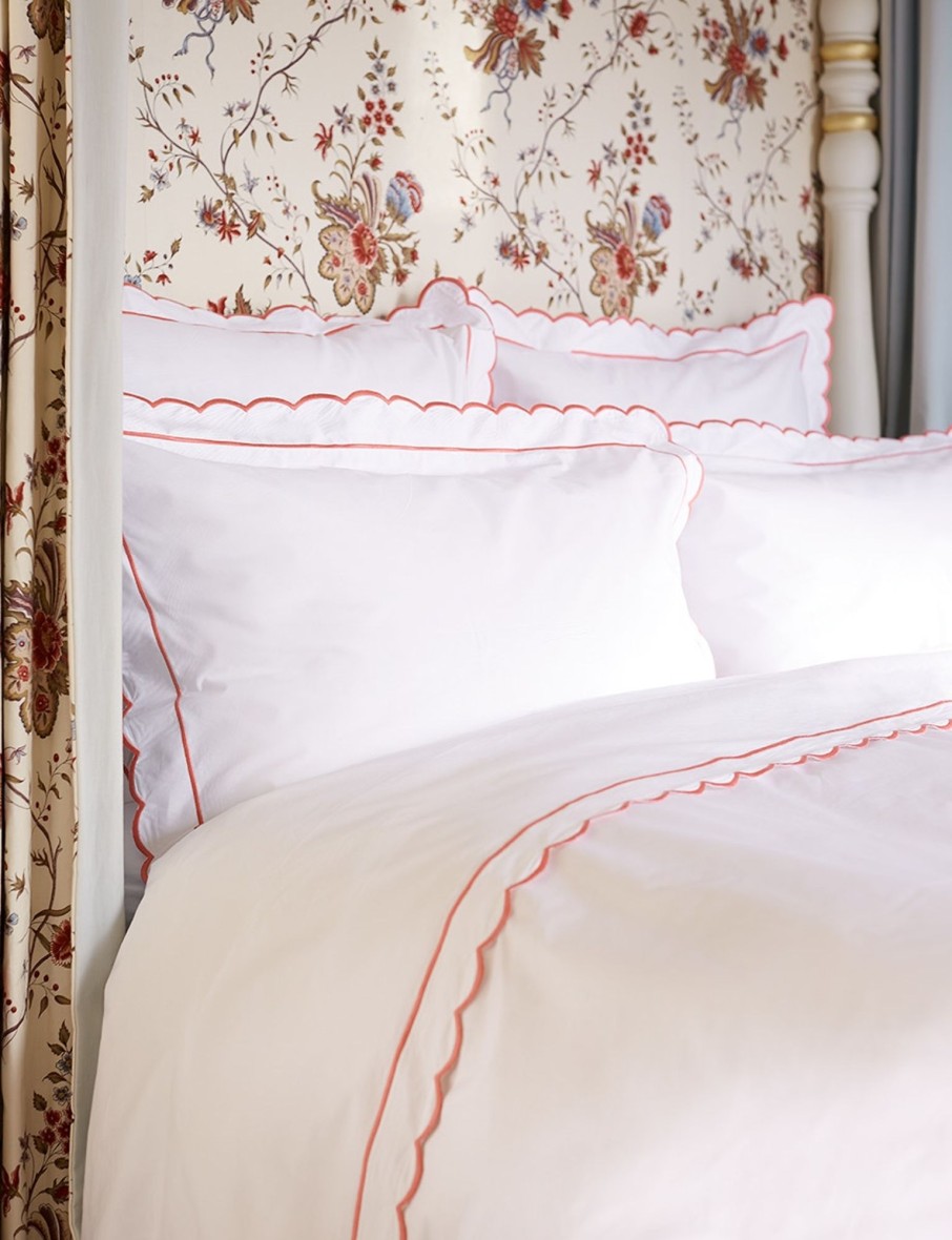 Coral Scalloped Emperor Duvet Cover Hot