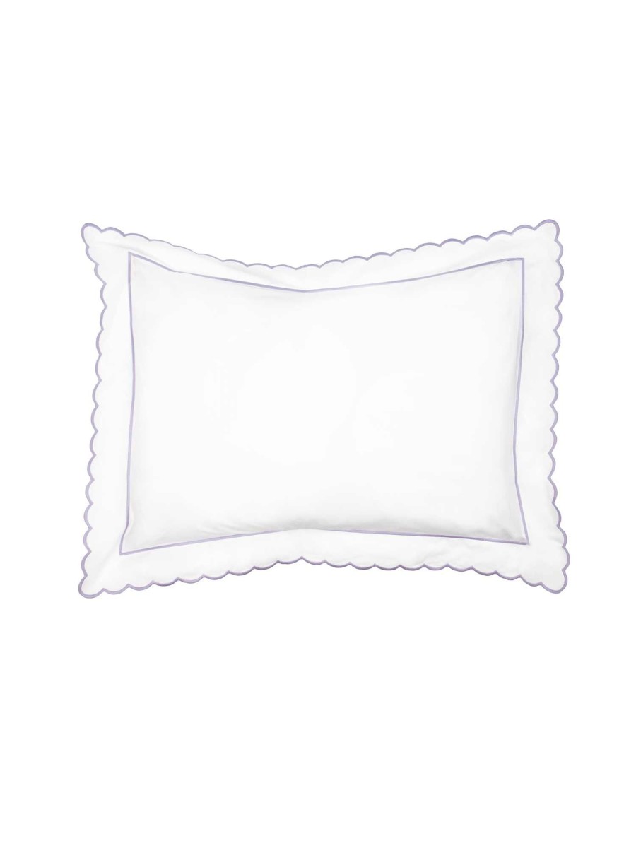 Lilac Scalloped Edge Oxford Pillowcase Online