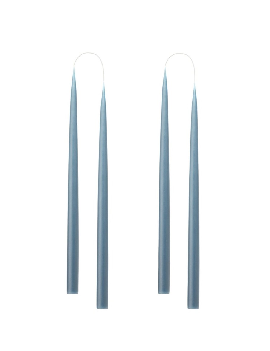 Hand Dipped Taper Candles 35Cm - 4 Per Gift Box - Blue Grey New