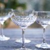 Six Champagne Saucers With Lens Design New