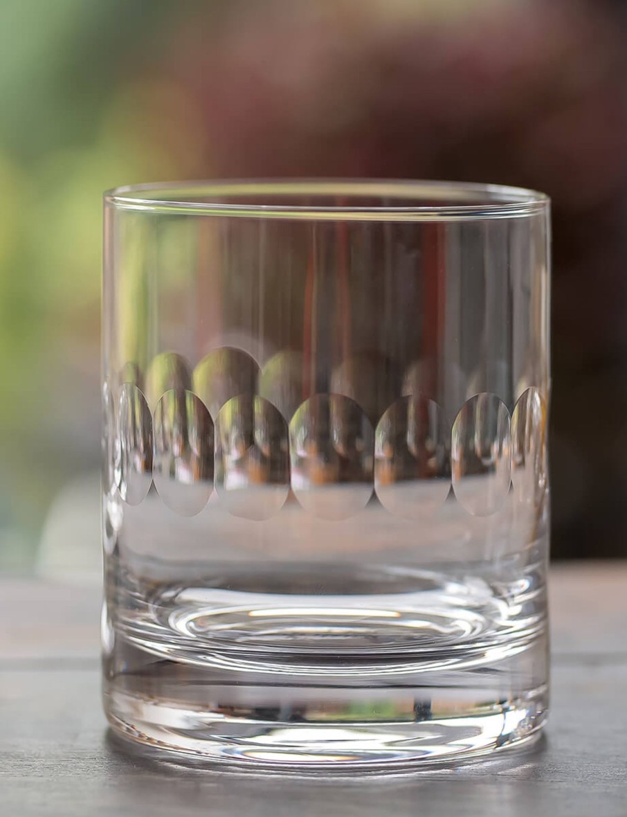 Two Whisky Glasses With Lens Design Clearance