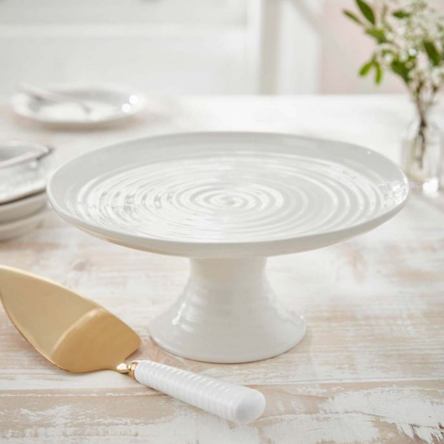 White Porcelain Small Footed Cake Plate Online