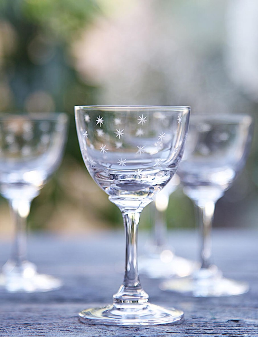 Six Liqueur Glasses With Stars Design Best