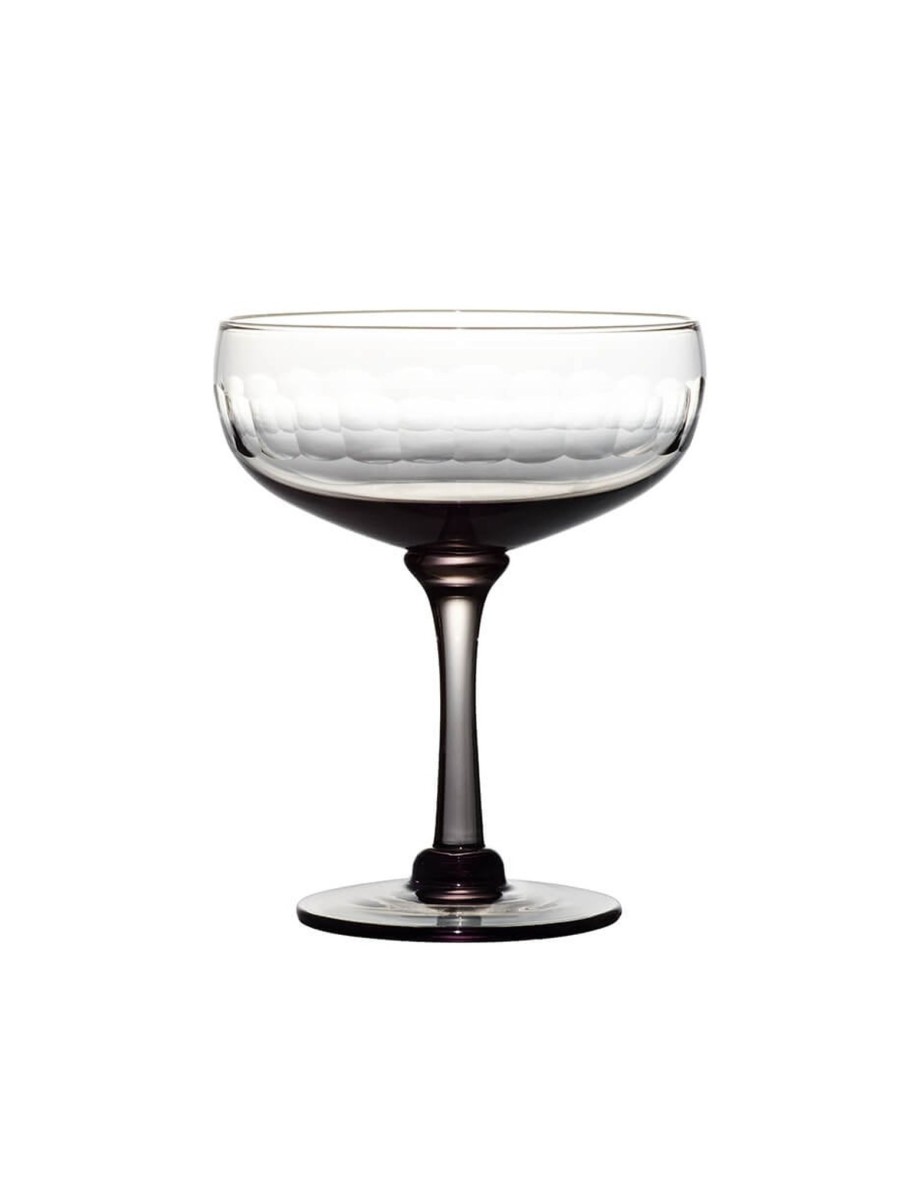 Four Smoky Cocktail Glasses With Lens Design Wholesale