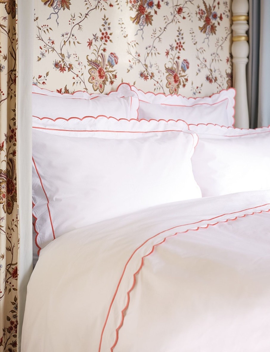 Coral Scalloped Super King Size Pillowcase Wholesale