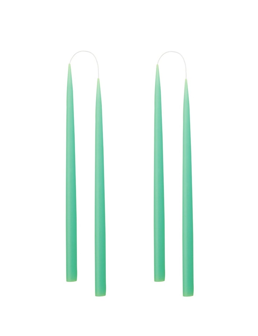 Hand Dipped Taper Candles 35Cm - 4 Per Gift Box - Mint Green Hot