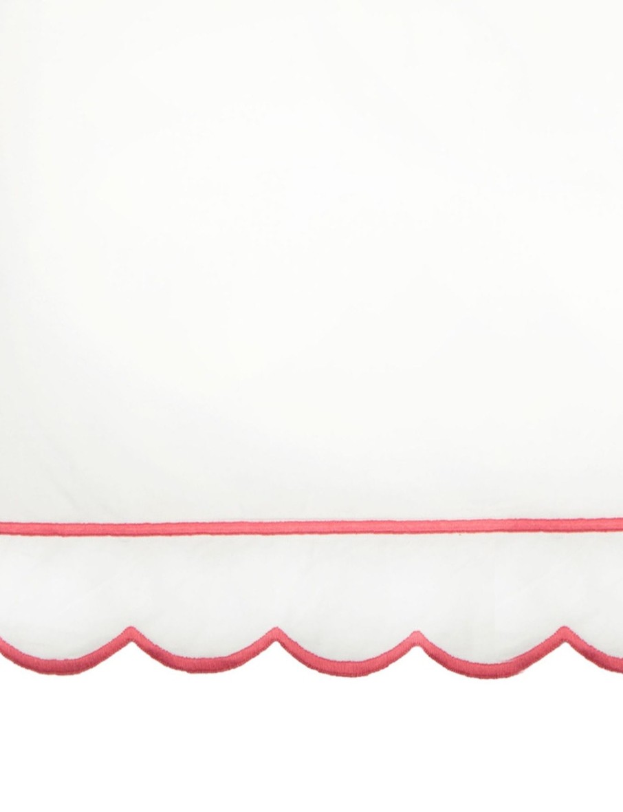 Coral Scalloped Edge King Size Flat Sheet Online