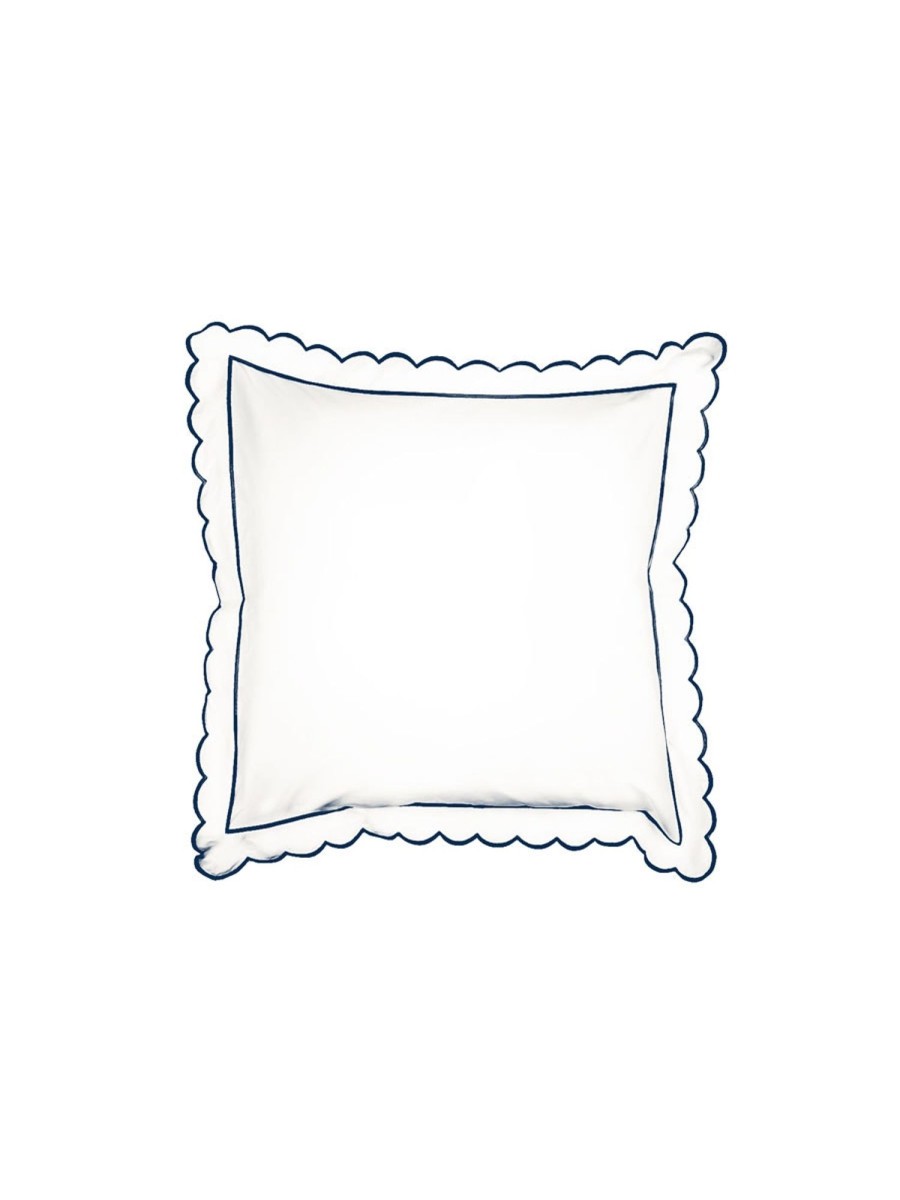 Navy Scalloped Edge Square Pillowcase Best