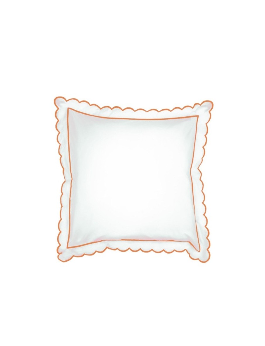 Orange Scalloped Edge Square Pillowcase Clearance