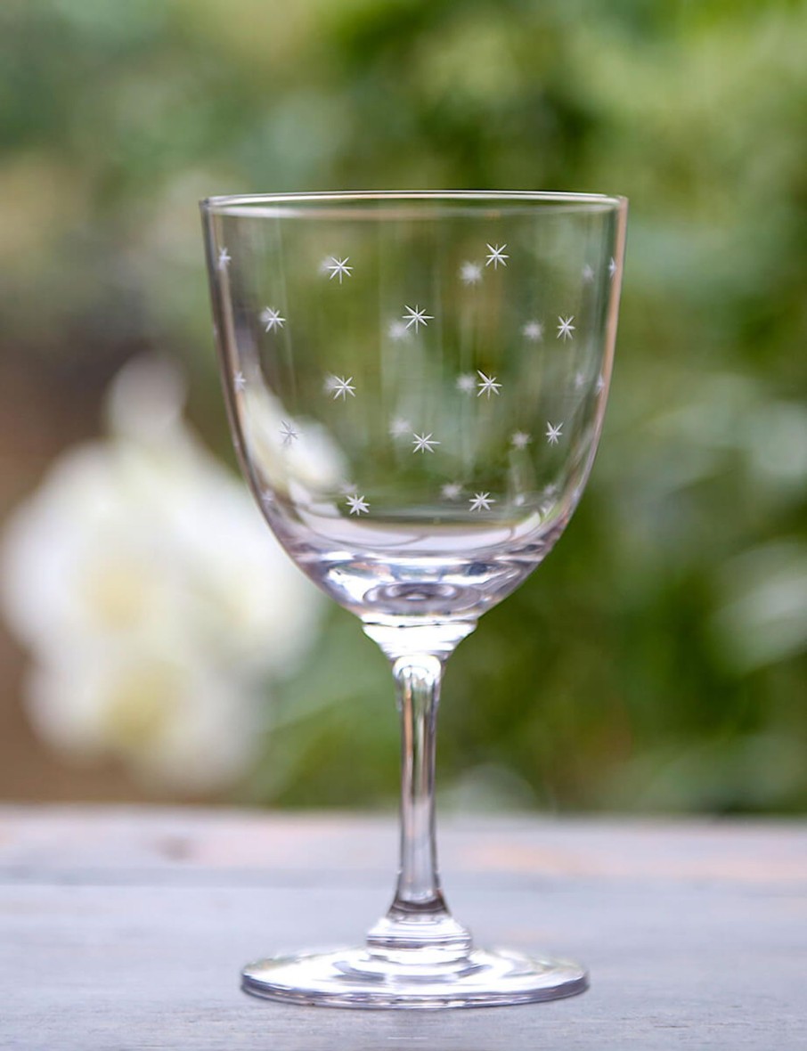 Two Wine Glasses With Stars Design New