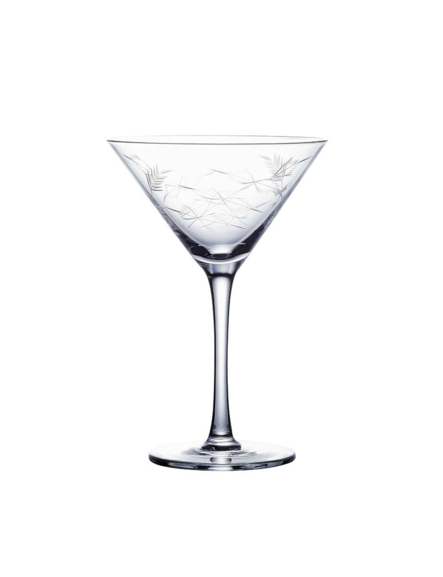 Two Martini Glasses With Fern Design Hot