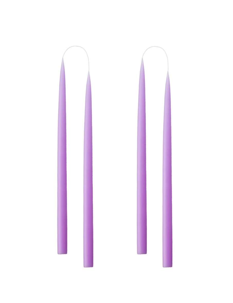 Hand Dipped Taper Candles 35Cm - 4 Per Gift Box - Pastel Purple Hot