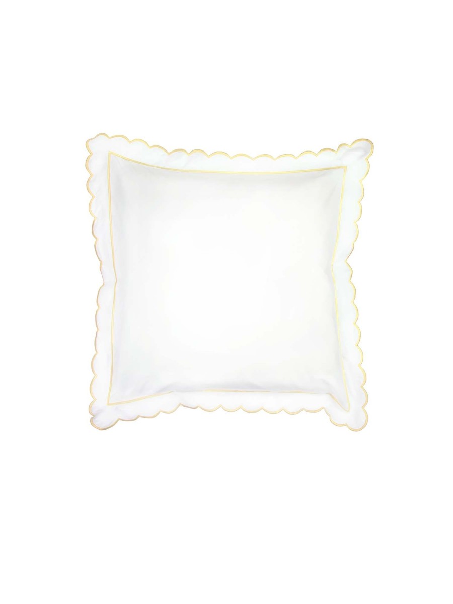 Yellow Scalloped Edge Square Pillow Case Best