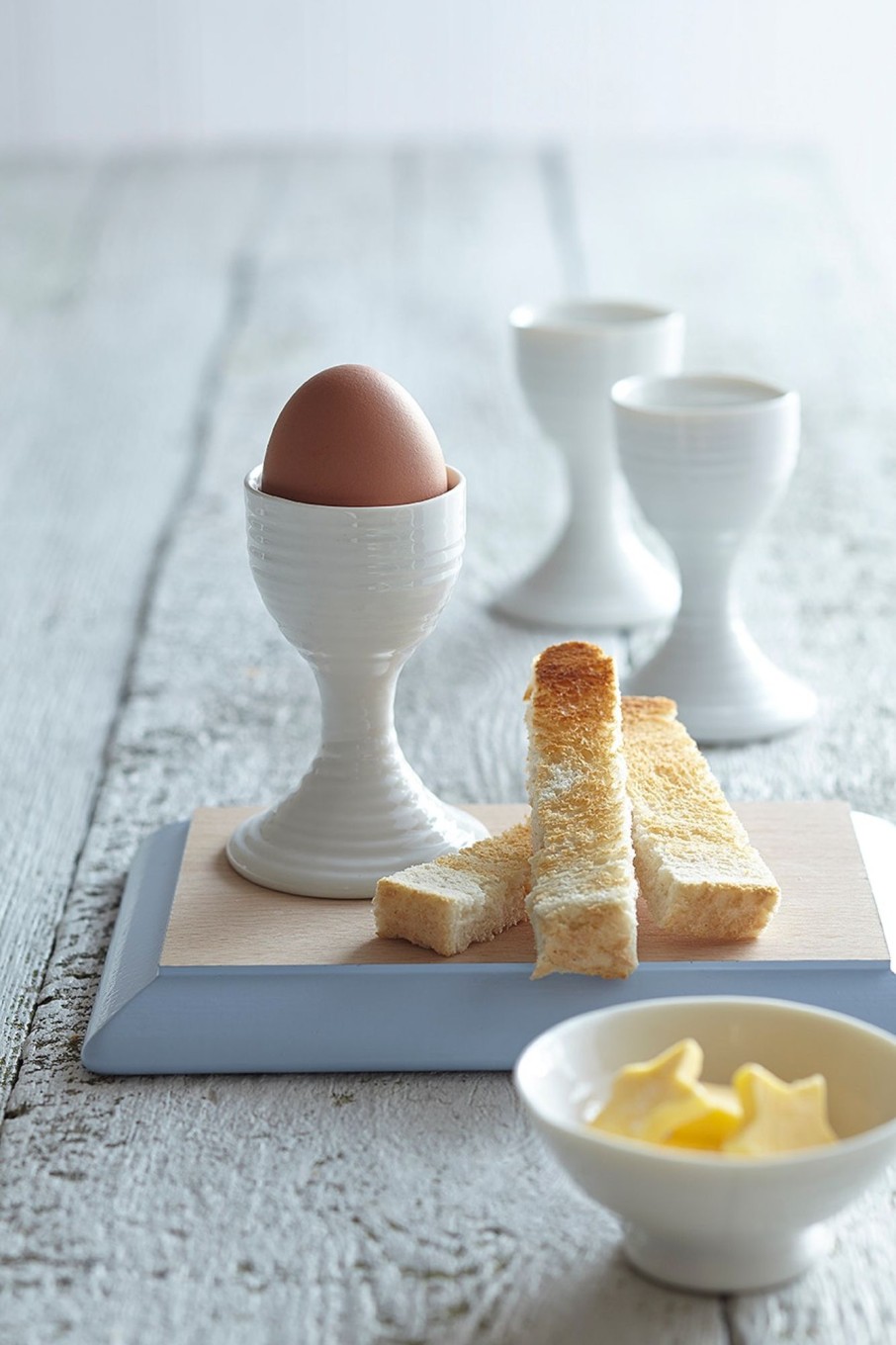 White Porcelain Egg Cups - Set Of Two Wholesale