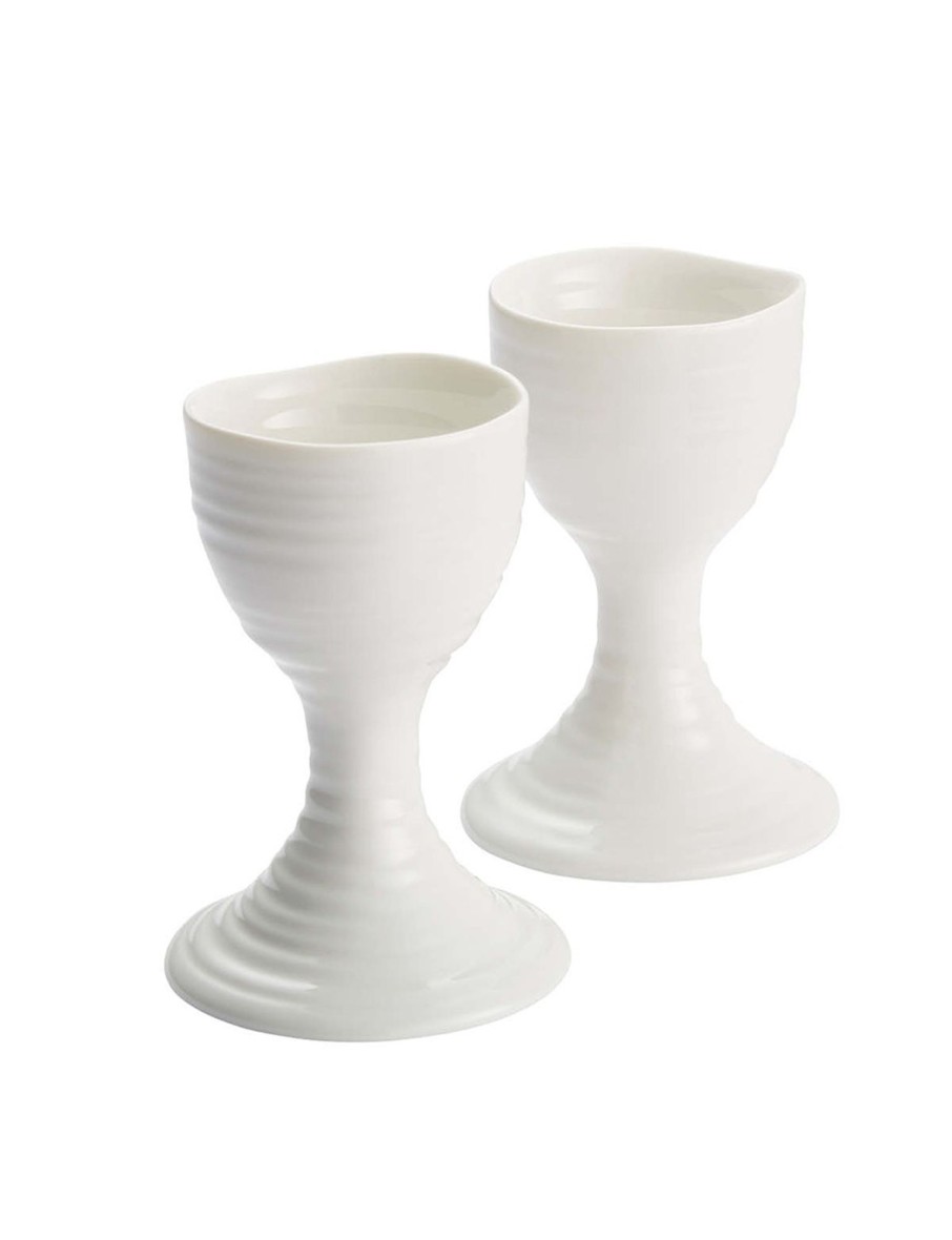 White Porcelain Egg Cups - Set Of Two Wholesale