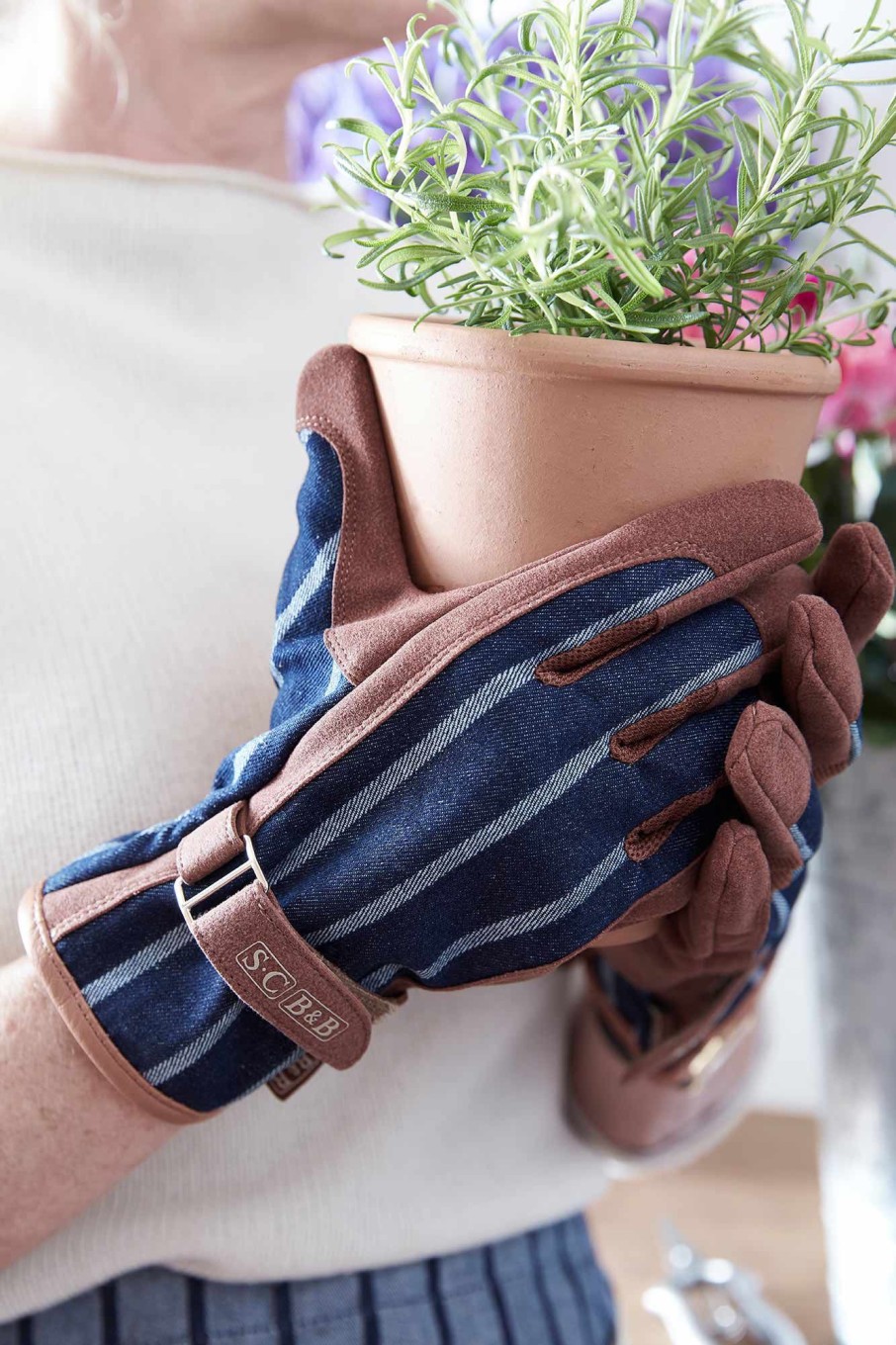 Blue Ticking Everyday Gardener'S Gloves Best