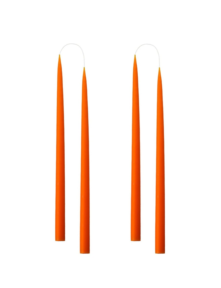 Hand Dipped Taper Candles 35Cm - 4 Per Gift Box - Orange Wholesale