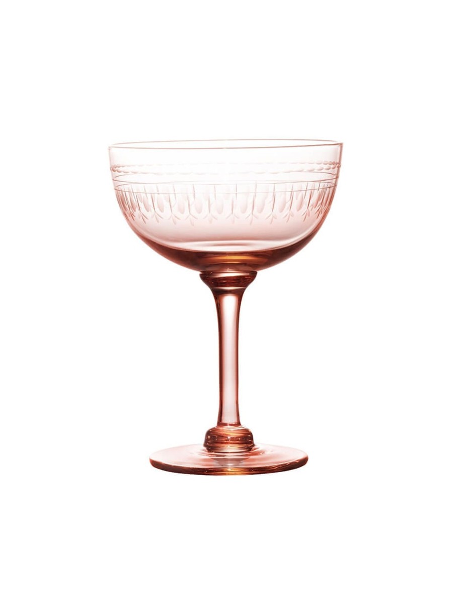 Four Rose Champagne Saucers With Ovals Design Best