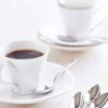 White Porcelain Espresso Cup & Saucer - Set Of Two Hot