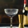 Four Smoky Champagne Saucers With Lens Design Best