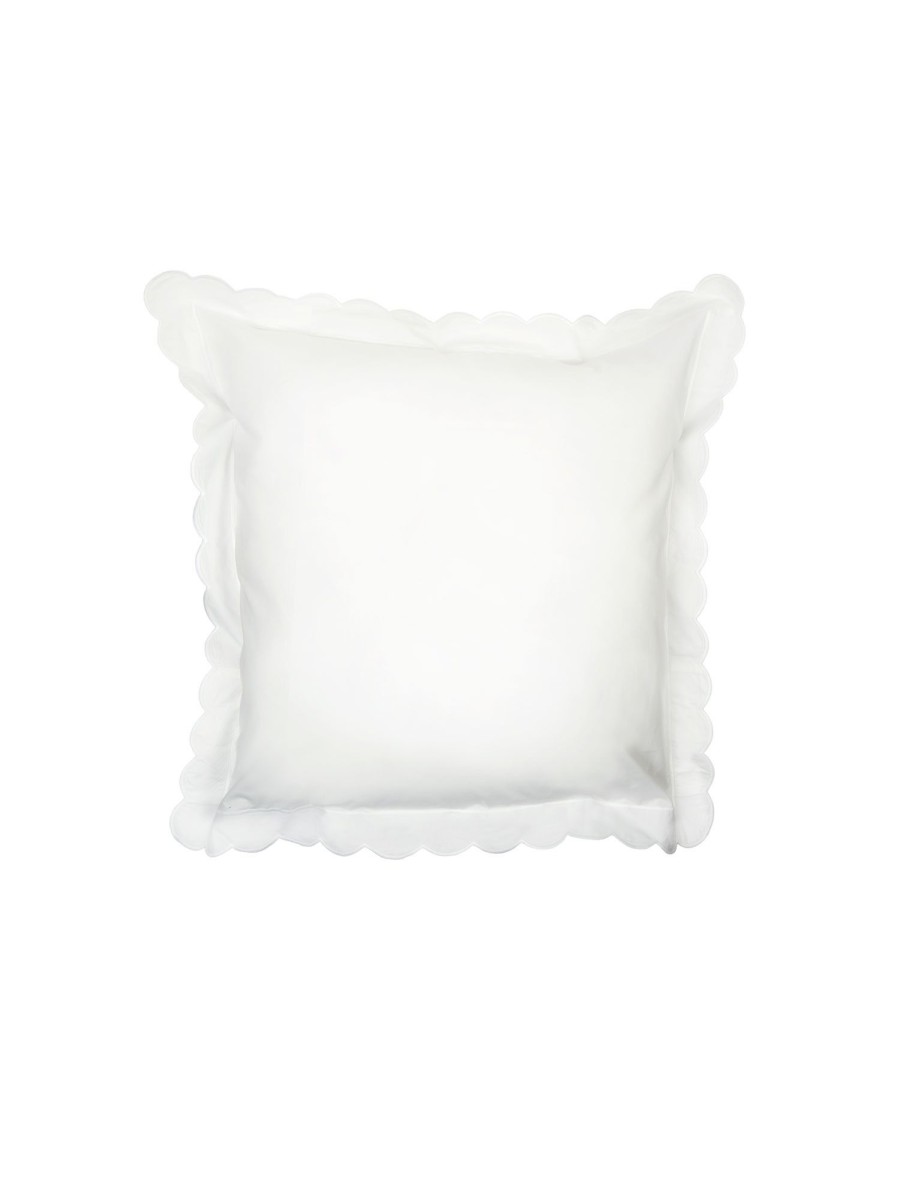 White Scalloped Square Pillowcase New