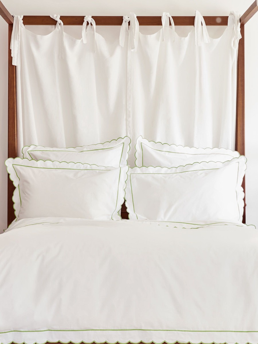 Green Scalloped Bed Linen Collection Wholesale