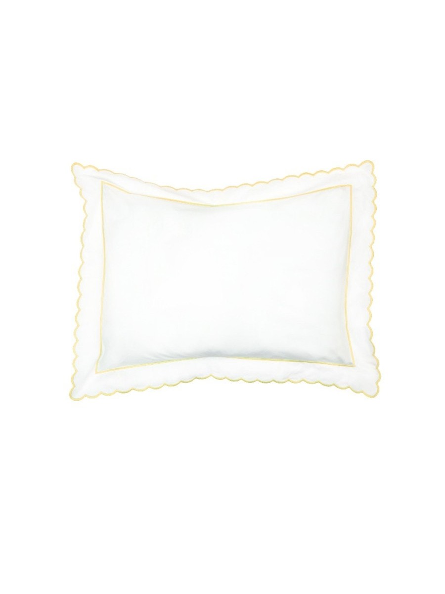 Yellow Scalloped Edge Super King Pillowcase Best