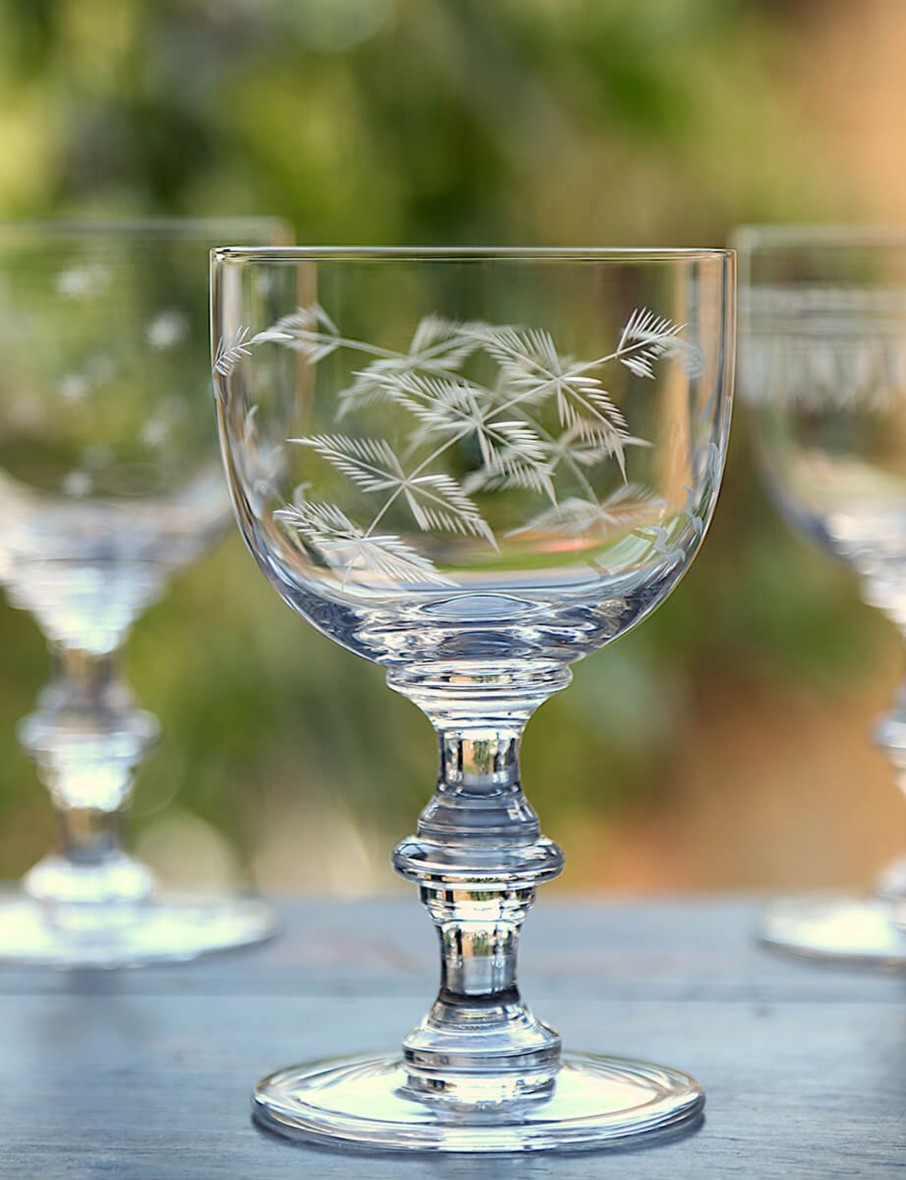 Four Wine Goblets With Fern Design Wholesale