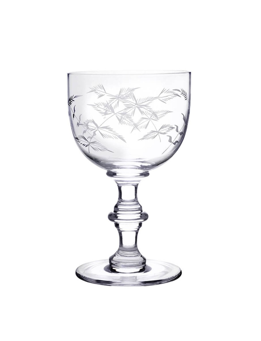 Four Wine Goblets With Fern Design Wholesale