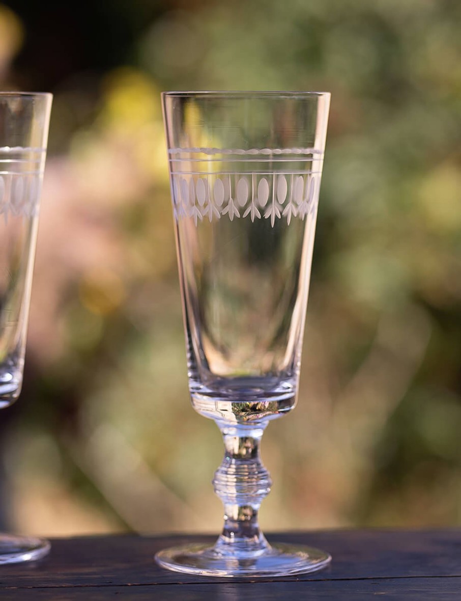 Four Champagne Flutes With Ovals Design Online