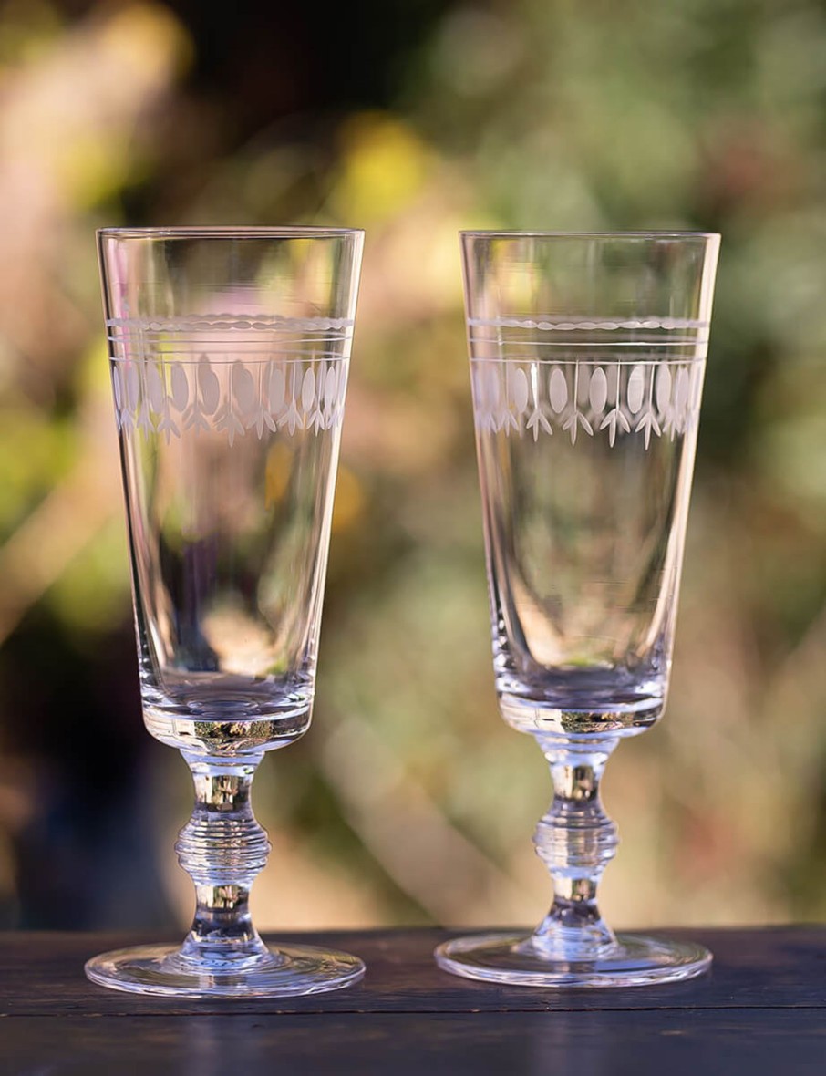 Four Champagne Flutes With Ovals Design Online