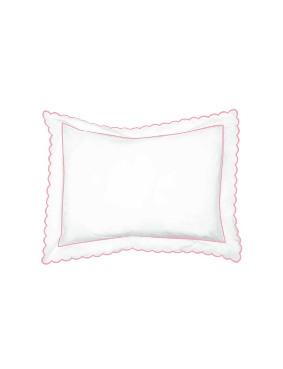 Pink Scalloped Edge Super King Pillowcase Hot