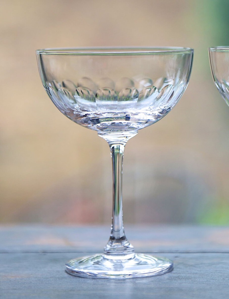 Two Champagne Saucers With Lens Design Online