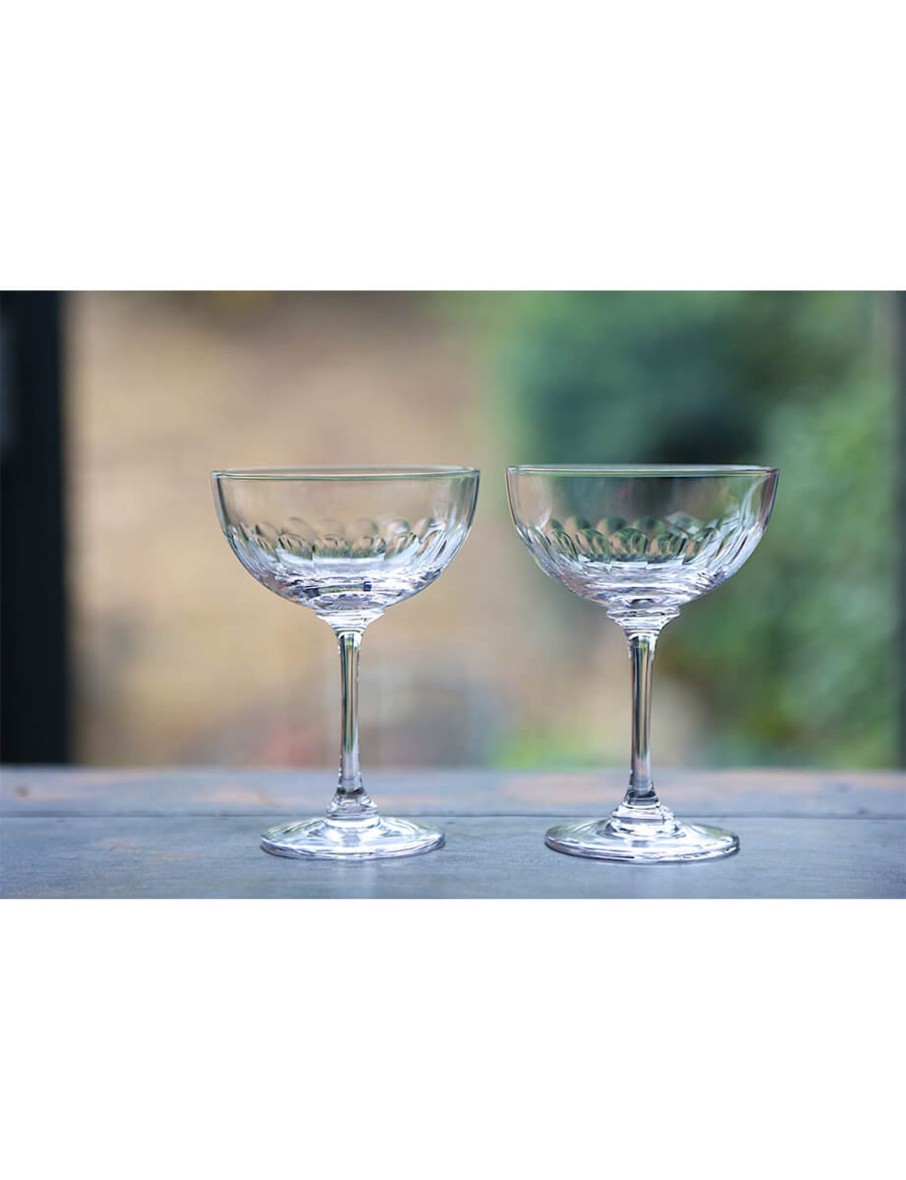 Two Champagne Saucers With Lens Design Online