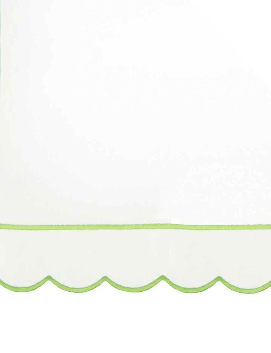 Green Scalloped King Size Flat Sheet Online