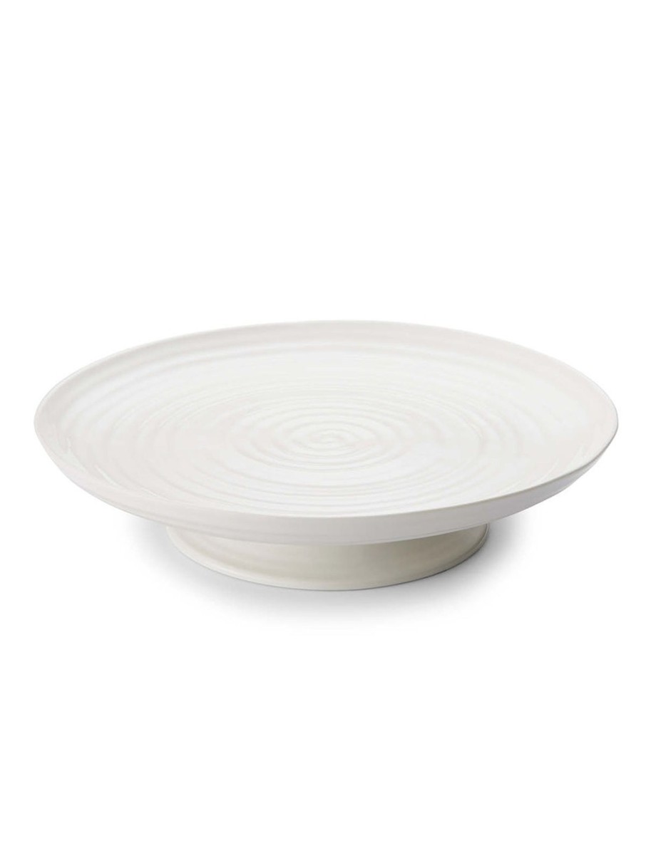 White Porcelain Footed Cake Plate Clearance