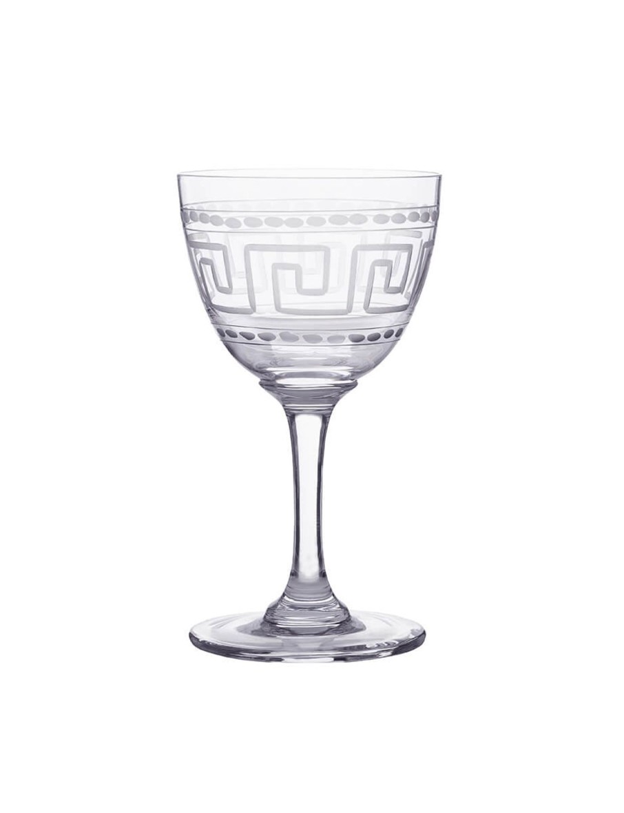 Six Liqueur Glasses With Greek Key Design Hot