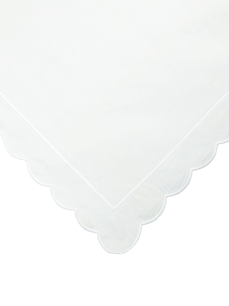 White Scalloped Single Duvet Cover New