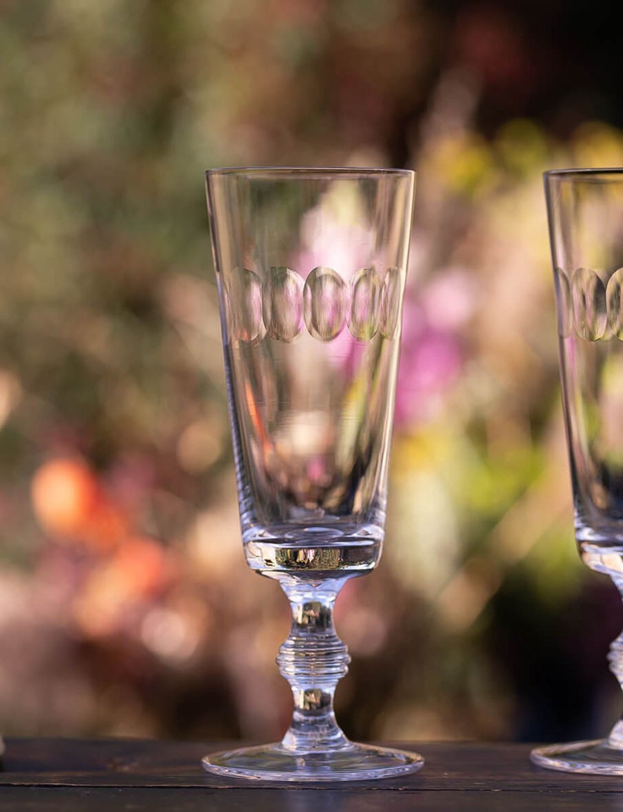 Four Champagne Flutes With Lens Design Best