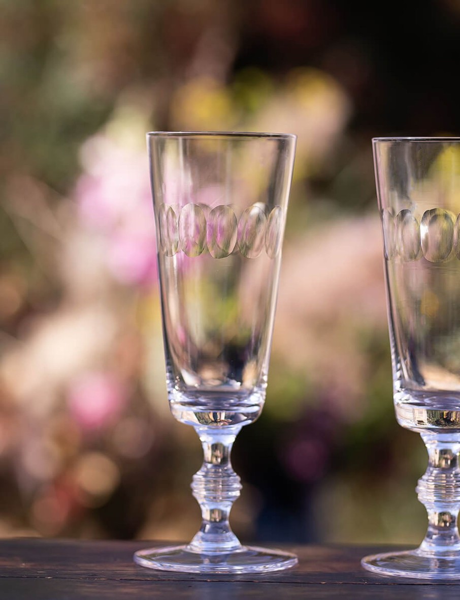 Four Champagne Flutes With Lens Design Best