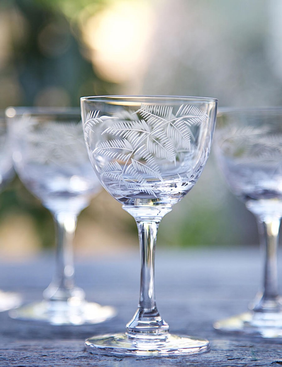 Six Liqueur Glasses With Ferns Design Online