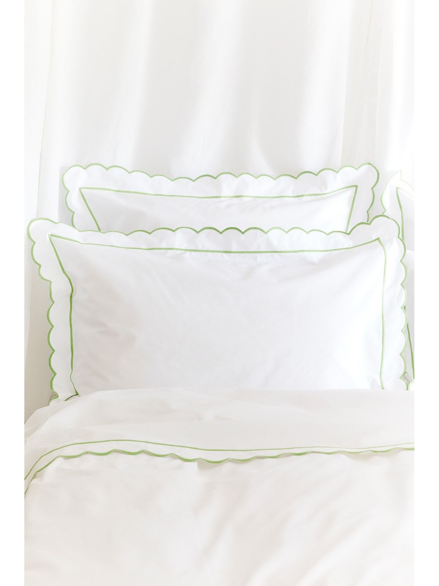 Scalloped Edge Duvet - King Size, Green Online