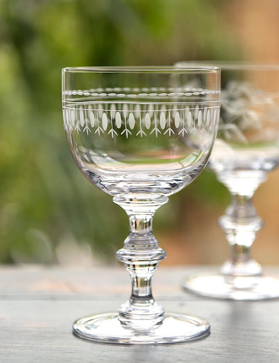 Four Wine Goblets With Ovals Design Best