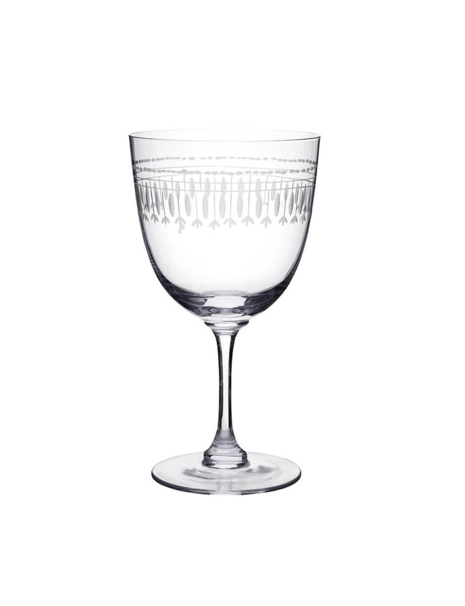 Six Wine Glasses With Ovals Design Hot